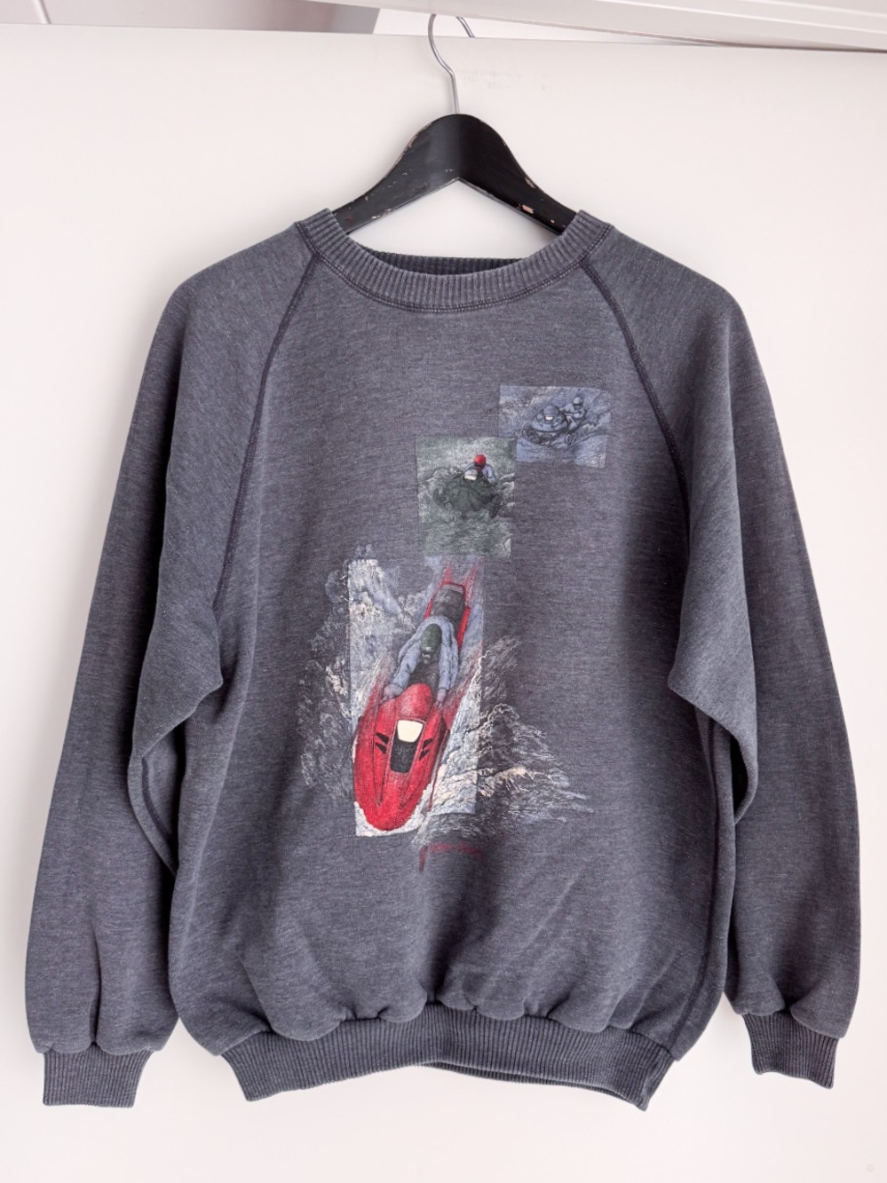 Vtg 90s Northern Elements Snowmobile Action Graphic Sweatshirt 23x25 Gorpcore